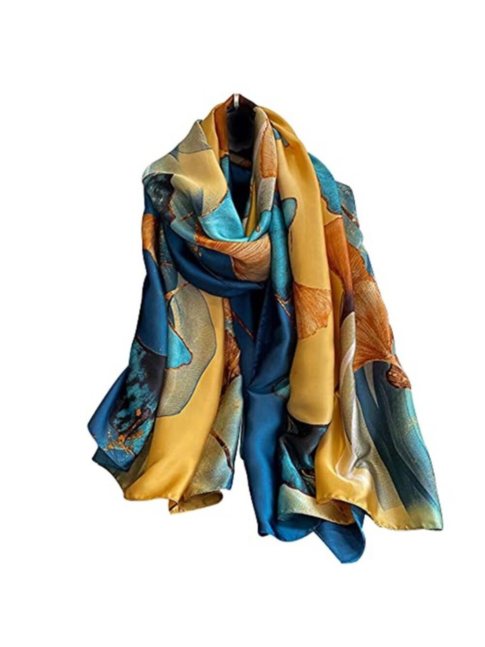 Womens 100% Large Mulberry Silk Scarf Long Satin Scarf Fashion Lightweight
